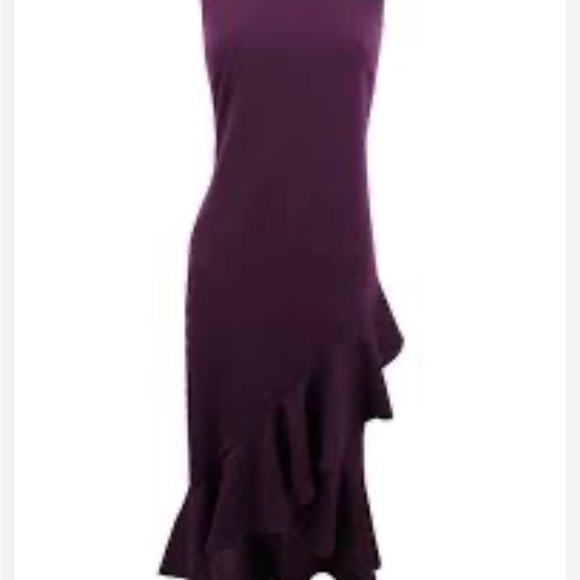 Calvin Klein Dresses & Skirts - Elegant Purple Sleeveless Dress with Ruffle Hem